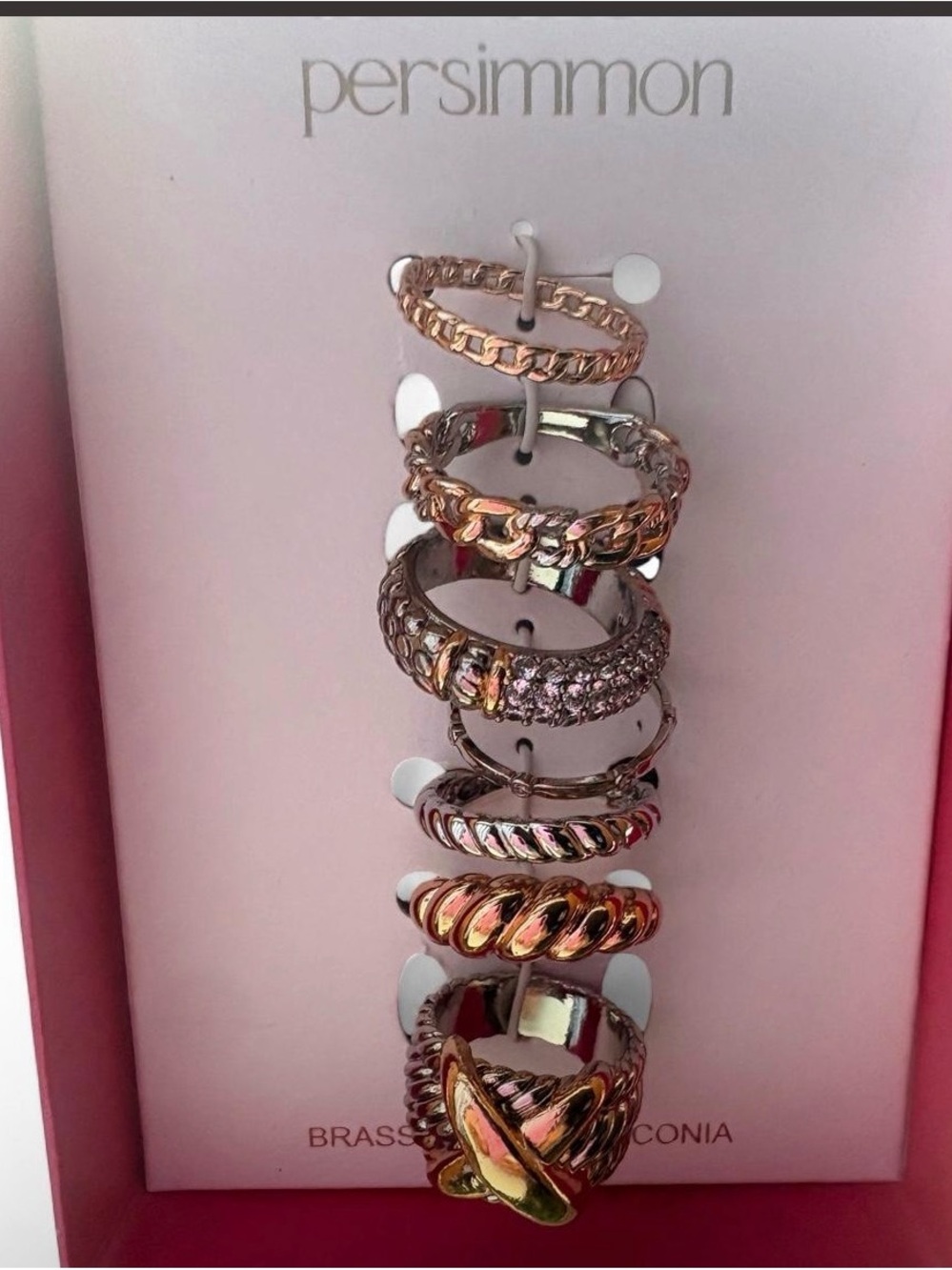 Persimmon Silver-Tone Mixed Stackable Ring Set - Silver - Picture 7 of 10